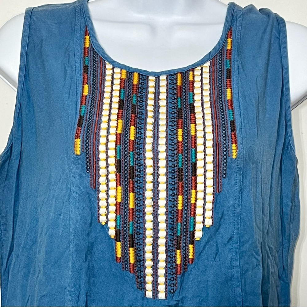 Parsley & Sage Dress M Aztec Southwest Sleeveless Summer Hippie Lightweight - Picture 2 of 6